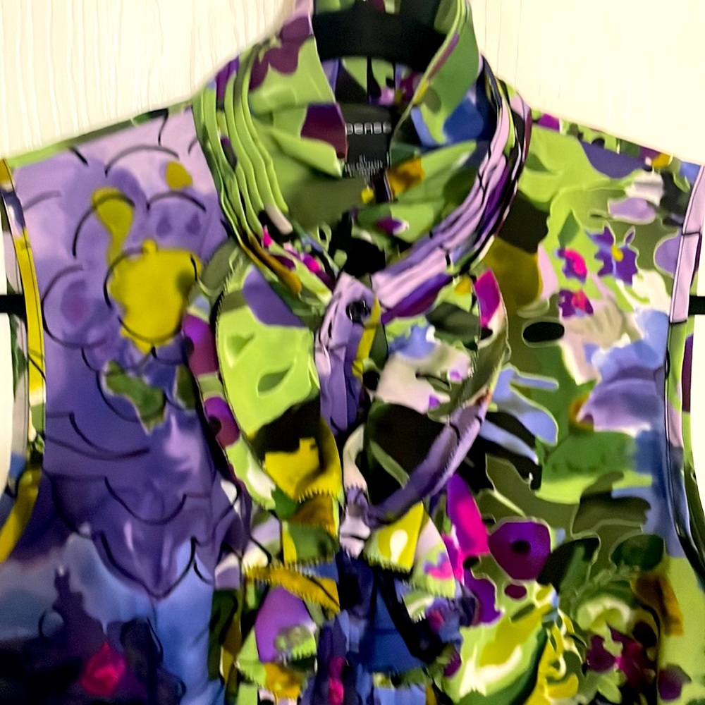 Spense sleeveless colorful purple /green dressy blouse size XL - Picture 2 of 6